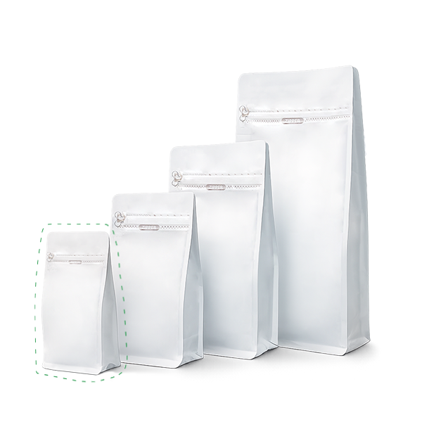 Matte White Zipper Boxpouch 4 oz