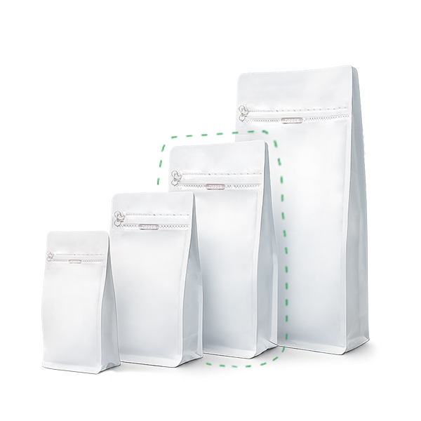 Matte White Zipper Boxpouch 18 oz